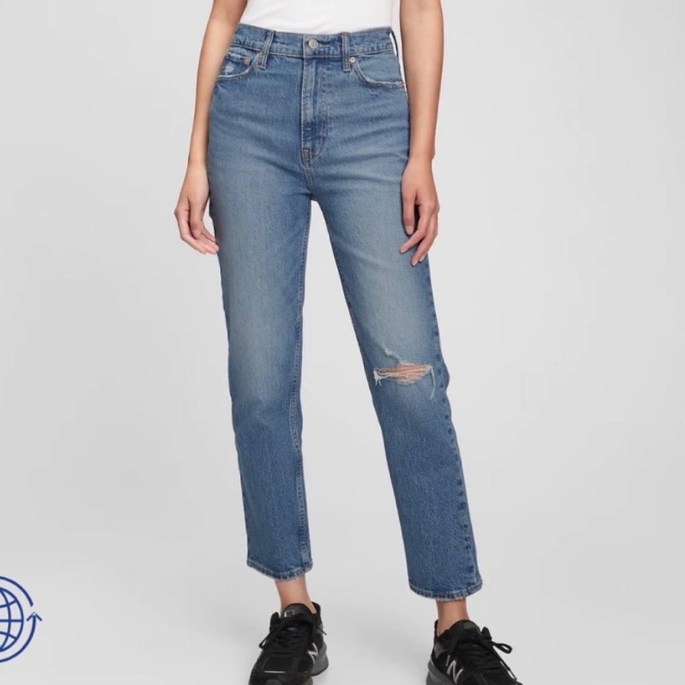 gap sky high rise cheeky straight jeans
